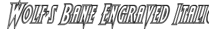 Wolf's Bane Engraved Italic font - wolfsbane2engraveital.ttf