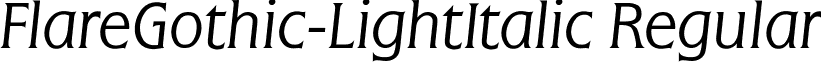 FlareGothic-LightItalic Regular font - flaregothic-lightitalic.ttf