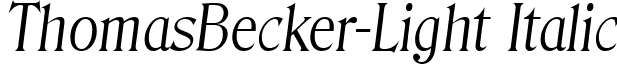 ThomasBecker-Light Italic font - thomasbecker-lightitalic.ttf