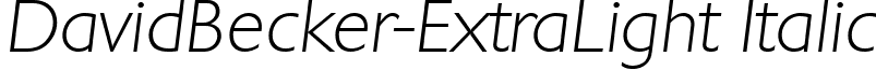 DavidBecker-ExtraLight Italic font - davidbecker-extralightitalic.ttf