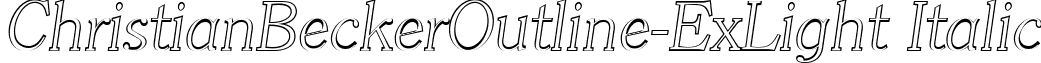 ChristianBeckerOutline-ExLight Italic font - christianbeckeroutline-exlightitalic.ttf
