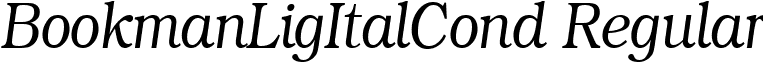 BookmanLigItalCond Regular font - bookmanligitalcond.ttf