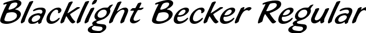Blacklight Becker Regular font - blacklight_becker.ttf