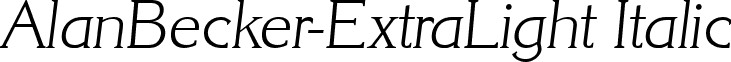 AlanBecker-ExtraLight Italic font - alanbecker-extralightitalic.ttf