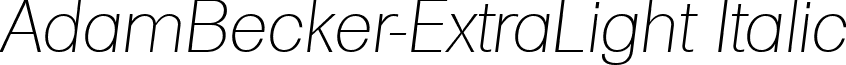 AdamBecker-ExtraLight Italic font - adambecker-extralightitalic.ttf