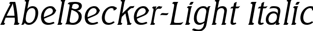 AbelBecker-Light Italic font - abelbecker-lightitalic.ttf