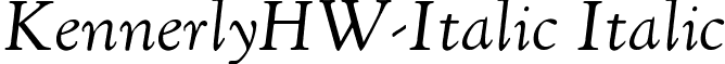 KennerlyHW-Italic Italic font - kennerlyhw-italic.ttf