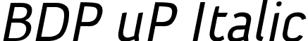 BDP uP Italic font - BDP_uP_italic.ttf