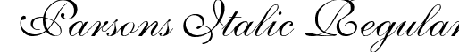 Parsons Italic Regular font - parsonsitalic.ttf