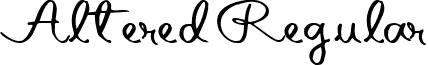 Altered Regular font - alteredregularttnorm.ttf