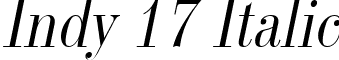 Indy 17 Italic font - indy17italic.ttf