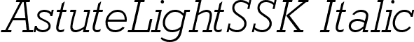 AstuteLightSSK Italic font - astutelightsskitalic.ttf