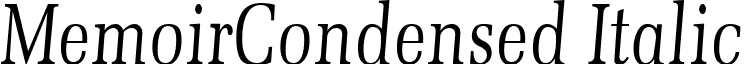 MemoirCondensed Italic font - memrci.ttf