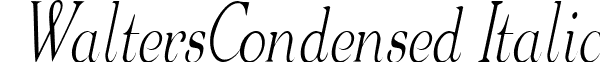 WaltersCondensed Italic font - walterscondenseditalic.ttf