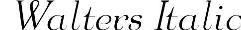 Walters Italic font - waltersitalic.ttf