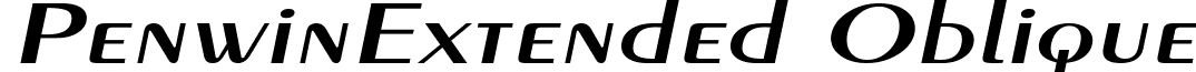 PenwinExtended Oblique font - penwinextendedoblique.ttf