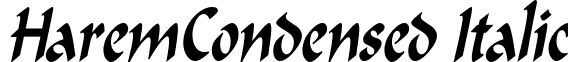 HaremCondensed Italic font - haremcondenseditalic.ttf