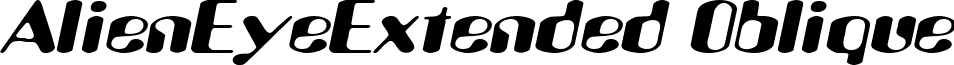 AlienEyeExtended Oblique font - alieneyeextendedoblique.ttf