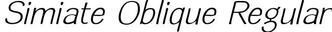 Simiate Oblique Regular font - simiateoblique.ttf