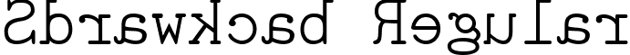 Sdrawkcab Regular font - sdrawkcab.ttf