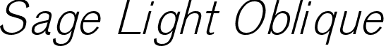 Sage Light Oblique font - sagelightoblique.ttf