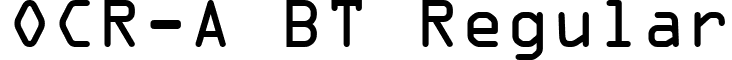 OCR-A BT Regular font - OCRAN.TTF