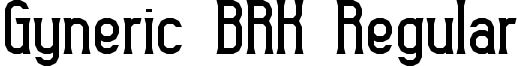 Gyneric BRK Regular font - gynericbrk.ttf