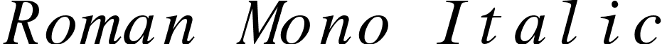 Roman Mono Italic font - rmiswfte.ttf