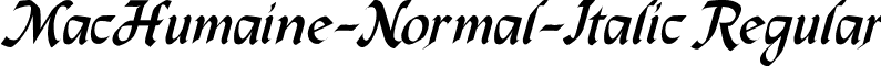 MacHumaine-Normal-Italic Regular font - machuma1.ttf