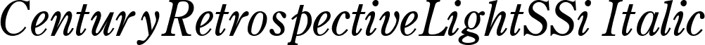 CenturyRetrospectiveLightSSi Italic font - cenrtlsi.ttf