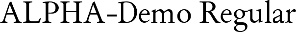 ALPHA-Demo Regular font - alphdemo.ttf