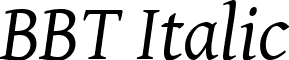 BBT Italic font - BBTItalic.ttf