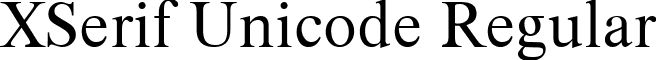 XSerif Unicode Regular font - xsuni.ttf