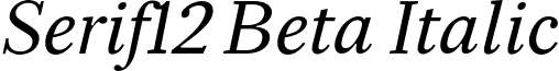 Serif12 Beta Italic font - Serif12Beta-Italic.otf