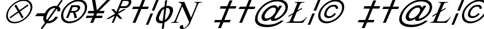 X-Cryption Italic Italic font - Xcryptv2i.ttf