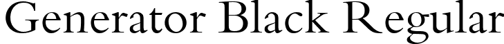 Generator Black Regular font - Generator Black.ttf