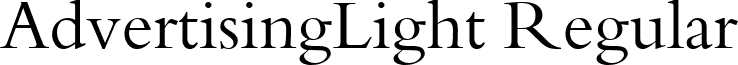 AdvertisingLight Regular font - AdvertisingLight.ttf