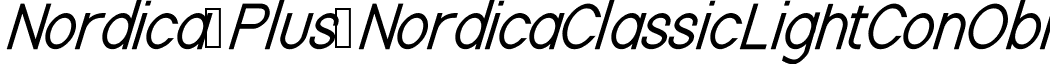 Nordica Plus NordicaClassicLightConObl font - NordicaClassicLightConObl.ttf