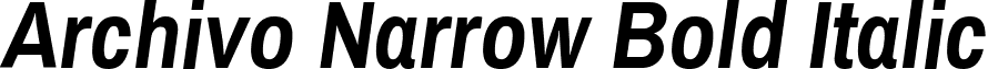 Archivo Narrow Bold Italic font - ArchivoNarrow-BoldItalic.ttf