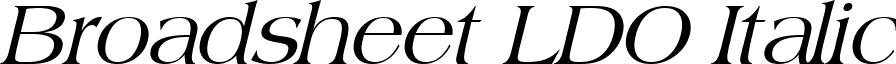 Broadsheet LDO Italic font - BROALI__.ttf