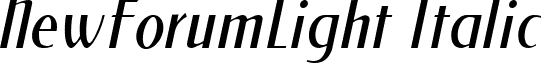 NewForumLight Italic font - NEWFORLO.TTF
