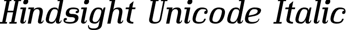 Hindsight Unicode Italic font - HindUnIt.ttf