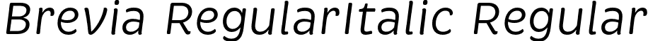 Brevia RegularItalic Regular font - Brevia-RegularItalic.otf