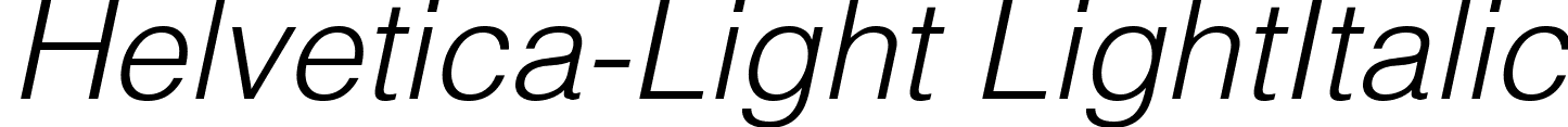 Helvetica-Light LightItalic font - Helvetica-Light Oblique.ttf