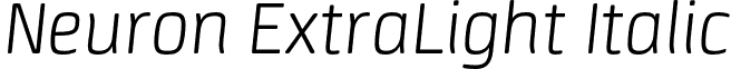 Neuron ExtraLight Italic font - Neuron ExtraLight Italic.otf