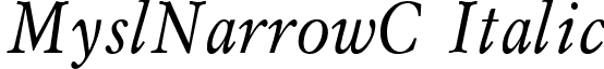 MyslNarrowC Italic font - MSN58__C.TTF