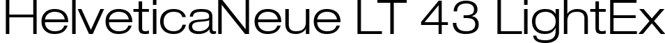 HelveticaNeue LT 43 LightEx font - Helvetica LT 43 Light Extended.ttf