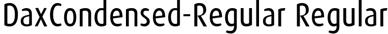 DaxCondensed-Regular Regular font - DaxCondensed-Regular.ttf