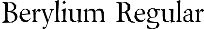 Berylium Regular font - Berylium.ttf