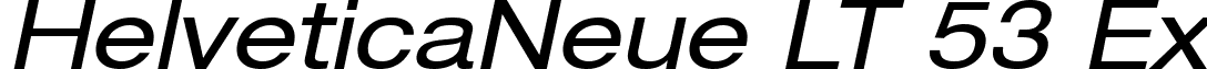HelveticaNeue LT 53 Ex font - Helvetica LT 53 Extended Oblique.ttf